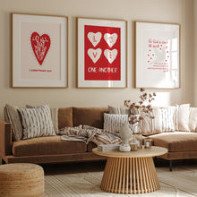 Load image into Gallery viewer, Aesthetic red Valentines coquette bible verse set of 3 girly art prints 2