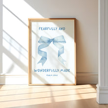 Load image into Gallery viewer, set of 3 Blue girly bible verse wall art prints
