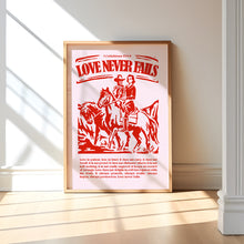 Load image into Gallery viewer, set of 3 Pink red valentines cowgirl bible verse art prints