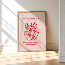 Load image into Gallery viewer, Red Modern Christian bible verse wall art prints