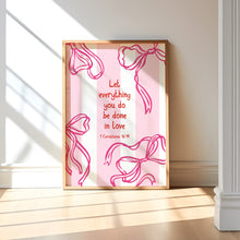 Load image into Gallery viewer, Aesthetic red Valentines coquette bible verse set of 3 girly art prints