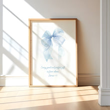 Load image into Gallery viewer, set of 3 Blue coquette girly bible verse art prints