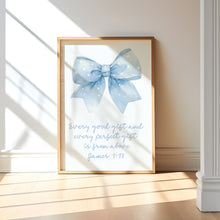 Load image into Gallery viewer, set of 3 Blue girly bible verse wall art prints
