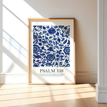 Load image into Gallery viewer, set of 3 blue chinoiserie pattern bible verse art prints