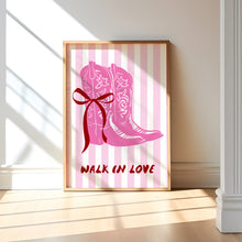 Load image into Gallery viewer, set of 3 Pink red valentines cowgirl bible verse art prints