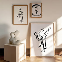 Load image into Gallery viewer, Korean Traditional style Taekwondo set of 3 art print 12-
