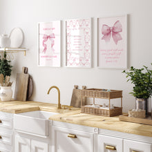 Load image into Gallery viewer, set of 3 Pink girly bible verse wall art prints