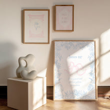 Load image into Gallery viewer, Light blue and pink coquette Girly bible verse wall art prints