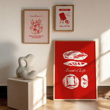 Load image into Gallery viewer, Red Modern Christian bible verse wall art prints