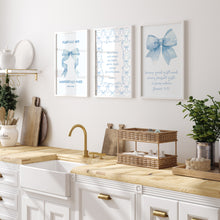 Load image into Gallery viewer, set of 3 Blue girly bible verse wall art prints