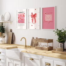 Load image into Gallery viewer, Aesthetic red Valentines coquette bible verse set of 3 girly art prints 3