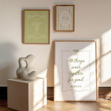 Load image into Gallery viewer, set of 3 sage green girly bible verse wall art prints