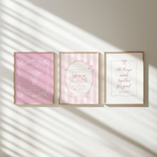 Load image into Gallery viewer, set of 3 pink girly bible verse wall art prints