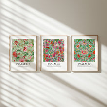 Load image into Gallery viewer, set of 3 chinoiserie flower  pattern bible verse art prints