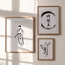 Load image into Gallery viewer, Korean Traditional style Taekwondo set of 3 art print 12-