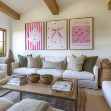 Load image into Gallery viewer, Aesthetic pink Valentines coquette bible verse set of 3 girly art prints