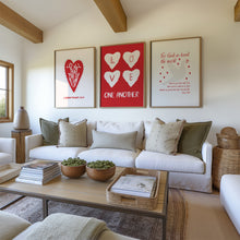 Load image into Gallery viewer, Aesthetic red Valentines coquette bible verse set of 3 girly art prints 2