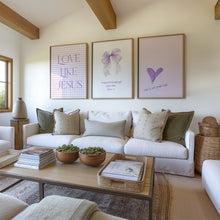 Load image into Gallery viewer, set of 3 Purple trendy girly bible verse wall art prints