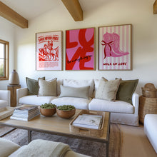 Load image into Gallery viewer, set of 3 Pink red valentines cowgirl bible verse art prints