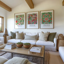 Load image into Gallery viewer, set of 3 chinoiserie flower  pattern bible verse art prints