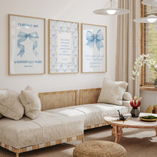 Load image into Gallery viewer, set of 3 Blue girly bible verse wall art prints