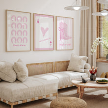 Load image into Gallery viewer, Aesthetic pink Western cowgirl coquette set of 3 bible verse art prints