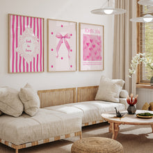 Load image into Gallery viewer, Aesthetic pink Valentines coquette bible verse set of 3 girly art prints