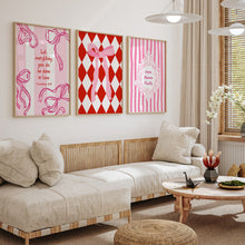 Load image into Gallery viewer, Aesthetic red Valentines coquette bible verse set of 3 girly art prints