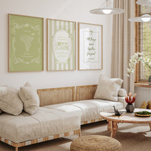 Load image into Gallery viewer, set of 3 sage green girly bible verse wall art prints