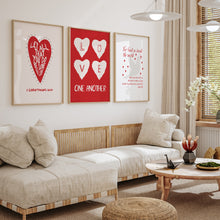 Load image into Gallery viewer, Aesthetic red Valentines coquette bible verse set of 3 girly art prints 2