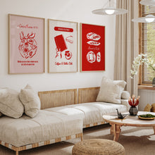 Load image into Gallery viewer, Red Modern Christian bible verse wall art prints