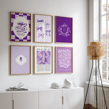 Load image into Gallery viewer, Purple coquette bible verse set of 6 art prints