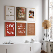 Load image into Gallery viewer, Orange brown fall thanks giving Aesthetic bible verse set of 6 art prints