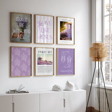 Load image into Gallery viewer, Aesthetic Lavender vintage bible verse set of 6 wall art prints