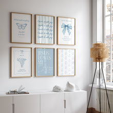 Load image into Gallery viewer, Aesthetic coquette bible verse set of 6 wall art prints