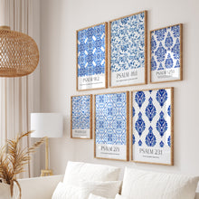 Load image into Gallery viewer, Aesthetic Chinoiserie pattern bible verse set of 6 art prints