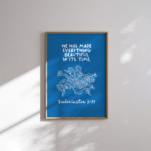 Load image into Gallery viewer, Blue beach house decor, Christian bible verse set of 6 wall art prints