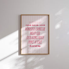 Load image into Gallery viewer, Whimsical Pink Green Christian Christmas Bible Verse Wall Art (Choose your Print) 13-216