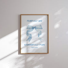 Load image into Gallery viewer, Blue girly aesthetic Christian bible verse wall art print