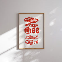 Load image into Gallery viewer, Modern Blue Red Christian Kitchen Bible verse Gallery wall art prints