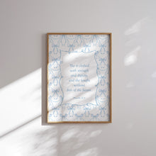 Load image into Gallery viewer, Blue girly aesthetic Christian bible verse wall art print