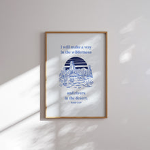 Load image into Gallery viewer, Western Blue cowgirl Christian bible verse art print