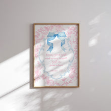 Load image into Gallery viewer, Blue pink girly aesthetic Christian bible verse wall art print