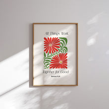 Load image into Gallery viewer, Aesthetic red spring bible verse art print