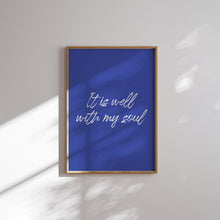 Load image into Gallery viewer, Modern Blue Christian Bible verse Gallery wall art prints