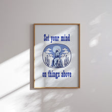 Load image into Gallery viewer, Western Blue cowgirl Christian bible verse art print