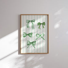 Load image into Gallery viewer, Green coquette bible verse set of 6 art prints