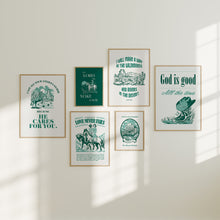 Load image into Gallery viewer, Emerald green Western Cowgirl Christian wall art prints