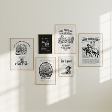 Load image into Gallery viewer, Black Western Cowgirl Christian wall art prints