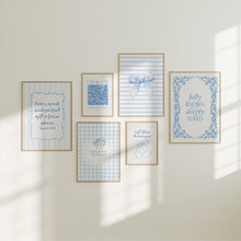 Load image into Gallery viewer, Light Blue set of 6 Christian wall art prints 02-318